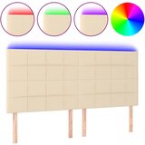 Maison Chic led posteljno vzglavje - vzglavna omarica - nočna omarica krem 160x5x118/128 cm blago, (21707007) | Shoptok.si