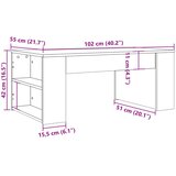  Stolić za kavu boja staro drvo 102x55x42 cm konstruirano drvo | shoptok.hr