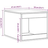  Kutija z mačji pijesak boja hrasta 47x59x42cm konstruirano drvo | shoptok.hr