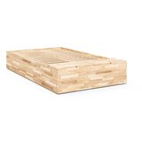 Karup Design Zakonska postelja iz masivnega bora s prostorom za shranjevanje z letvenim dnom 140x200 cm v naravni barvi Basement Bed – | Shoptok.si