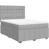  Krevet s oprugama i madracem svjetlosivi 140x190 cm od tkanine | shoptok.hr