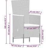  9-dijelni vrtni blagovaonski set s jastucima crni | shoptok.hr