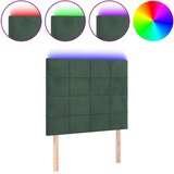 Maison Chic led posteljno vzglavje - vzglavna omarica - nočna omarica temno zeleno 90x5x118/128 cm žamet, (21707924) Cene