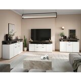 Mömax Komoda Fly Bela, Bela/temno Siva | Shoptok.si