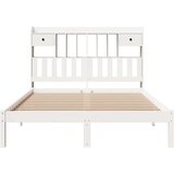vidaXL Krevet s regalom z knjige bez madraca bijeli 140x200cm borovina | shoptok.hr