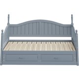 Lumor Zložljiva postelja iz masivnega lesa 90/180x200 cm z predali in rimskimi stebri - Siva, (22156013) | Shoptok.si