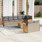 vidaXL 9-dijelni set vrtnih sofa s jastucima bež od poliratana | shoptok.hr