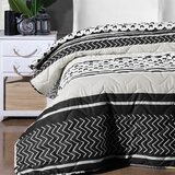 ARMONIA ćebe singl 100% pamuk Zig-zag, Crno | ePonuda.com