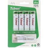 TCBEST punjiva baterija R6 (aa) 1100 mah sa soketom type c + usb a kabal 4 x type c (4 kom) | ePonuda.com