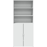  Visoka komoda bijela 80 x 42,5 x 185 cm od konstruiranog drva | Eponuda.com