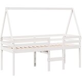vidaXL Visoka postelja s streho bela 90x190 cm trdna borovina, (21243295) Cene