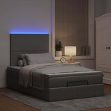 vidaXL Otomanski posteljni okvir z vzmetnico siv 120x190 cm blago Cene