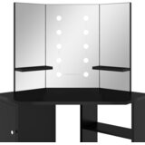 Kutni toaletni stolić s LED svjetlima crni 111 x 54 x 141,5 cm | Eponuda.ba