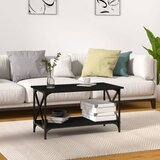 vidaXL Klubska mizica črna 80x45x45 cm inženirski les in železo | Shoptok.si