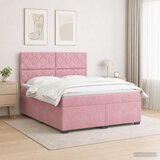  Boxspring krevet s madracem Ružičasta 160 x 200 cm Baršun | shoptok.hr