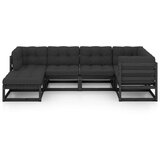  6-dijelna vrtna garnitura od masivne borovine s jastucima | shoptok.hr