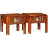  Noćni ormarić 2 kom 40x40x36 cm Puno drvo bagrem | shoptok.hr