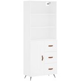  Visoka komoda bijela 69,5x34x180 cm konstruirano drvo Slike