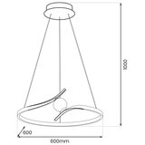  LED luster na sajli PERLA LED/34W/230V crna | Eponuda.com