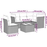  6-dijelni set vrtnih sofa s jastucima crni od poliratana | shoptok.hr