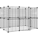  Ograda za hišne ljubljenčke z 20 paneli črna 35x35 cm jeklo, (20802281) | Shoptok.si