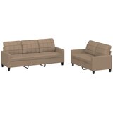  2-dijelni set sofa s jastucima boja cappuccina od umjetne kože | shoptok.hr