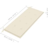 Složiva vrtna klupa s jastukom 128,5 cm od masovne tikovine Krema 120 cm | Shoptok.si