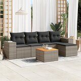  The Living Store Vrtna sedežna garnitura 6-delna z blazinami siv poli ratan - Vrtna Sedežna Garniture, (21478893) | Shoptok.si
