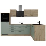 Flex-Well Kotna Kuhinja Z Aparati Cara, Zelena, Barva Hrasta | Shoptok.si