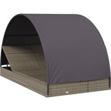 LEŽAJ za sunčanje za 2 osobe sivi 211 x 112 x 140 cm poliratan | shoptok.hr