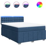 vidaXL Krevet s oprugama i madracem plavi 140x200 cm od tkanine | shoptok.hr