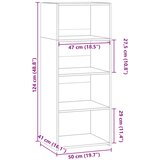  Visoka komoda boja hrasta sonome 50x41x124 cm konstruirano drvo | shoptok.hr