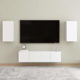  4-dijelni set TV ormarića bijeli od konstruiranog drva Bijela Cijene