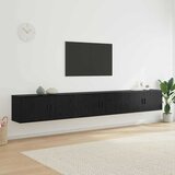 vidaXL Set stenskih televizijskih kabinetov 3 pcs Črna Orehovina | Shoptok.si