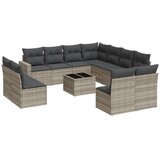  12-dijelni set vrtnih sofa poliratan s jastucima svijetlosivi | shoptok.hr