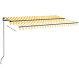Tenda na ručno uvlačenje s LED svjetlima 450x300 cm žuto-bijela | shoptok.hr