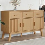 vidaXL Komoda OLDEN rjava 114x43x73,5 cm trdna borovina | Shoptok.si