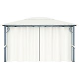  Sjenica sa zastorom 400 x 300 cm krem aluminijum | shoptok.hr