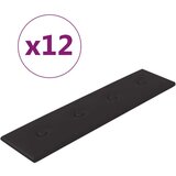 Zidne ploče od umjetne kože 12 kom crne 60 x 15 cm 1 08 m² | shoptok.hr