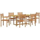  Vrtni set za objed 7 kom. Smeđa Čvrsto teak drvo | shoptok.hr