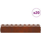  Rubnjaci za travnjak 20 pcs 103 x 0,05 x 22 cm Rđa | shoptok.hr
