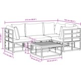 vidaXL Vrtna sedežna garnitura 5 pcs Črna 70 x 70 x 32 cm Aluminij | Shoptok.si