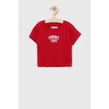 Tommy Hilfiger Otroška kratka majica rdeča barva | Shoptok.si
