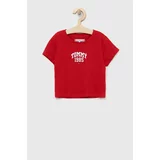 Tommy Hilfiger Otroška kratka majica rdeča barva