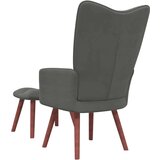  Stol za sproščanje s stolčkom temno siv žamet, (20821711) | Shoptok.si