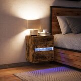  Zidni noćni ormarić s LED svjetlima boja dimljenog hrasta Smeđa | Shoptok.si