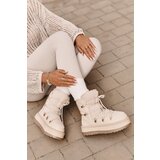 Boto Ladies Platform Snow Boots With Lacing Light Beige Riaviana | shoptok.hr