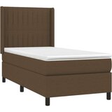  Krevet s oprugama i madracem tamnosmeđi 90 x 200 cm od tkanine | shoptok.hr