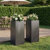  Vrtna saksija 2 kom. Crna 20 x 20 x 50 cm Čelična vrata | shoptok.hr