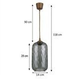 Brilagi LED luster na sajli R GLASS 1xE27/60W/230V, prečnik 14 cm, braon/dimno-siva | Eponuda.com